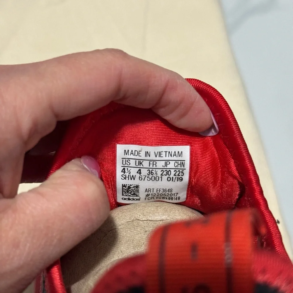 Adidas Red and Black Sneakers with Boost Midsole - Picture 7 of 7